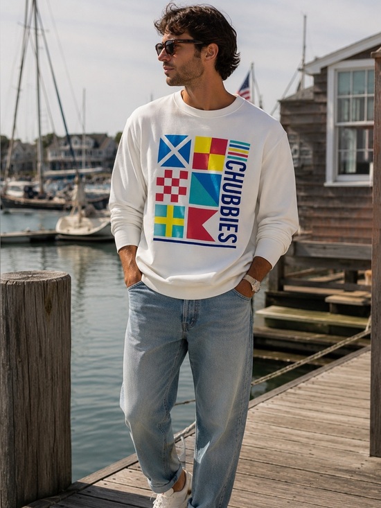 chubbies Other - Chubbies Lounge Nautical Signal Flags Sailing Crew Sweatshirt